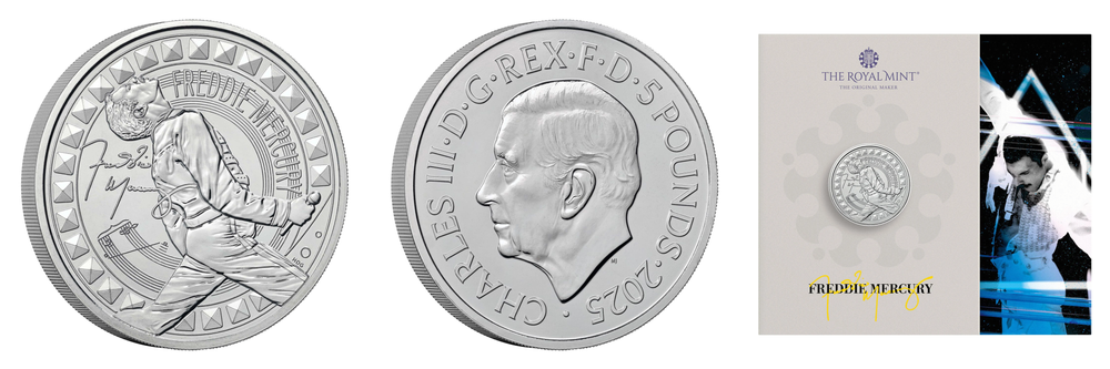 Великобритания 5 фунтов, 2025 Легенды музыки - Фредди Меркьюри