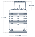 Кессон для скважины Мультпласт Термит 2-1 вертикальная (1270x1270x2270см;96кг;зеленый) - арт.555485.3