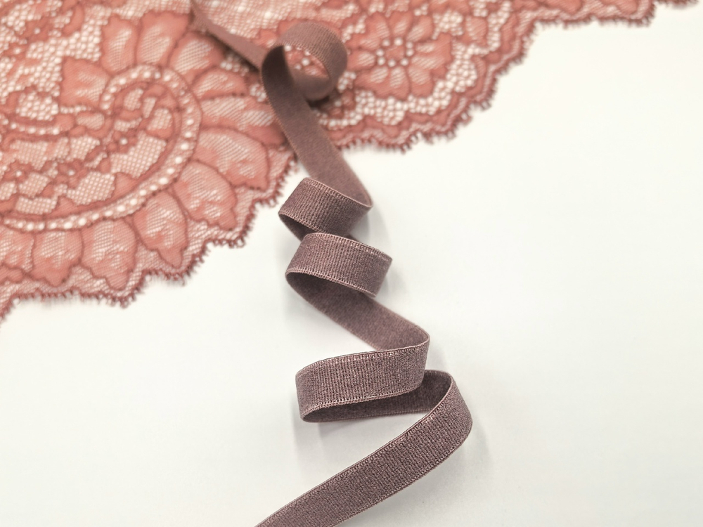 Отделочная резинка без фестонов, 11мм, кофейно-розовый, Турция (Арт: OTR628/11-885), м