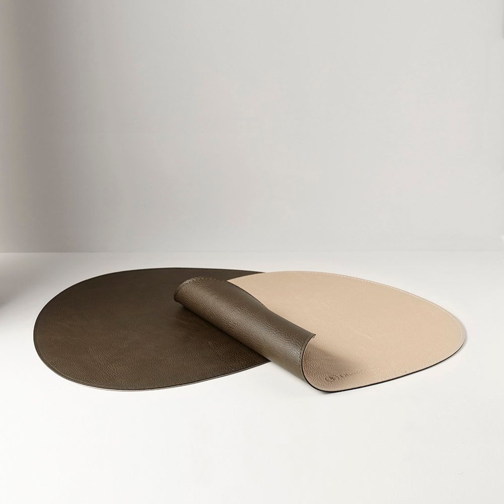 Набор из 2-х двухсторонних сервировочных салфеток Drop, 33х41 см, коричневый/карамельный