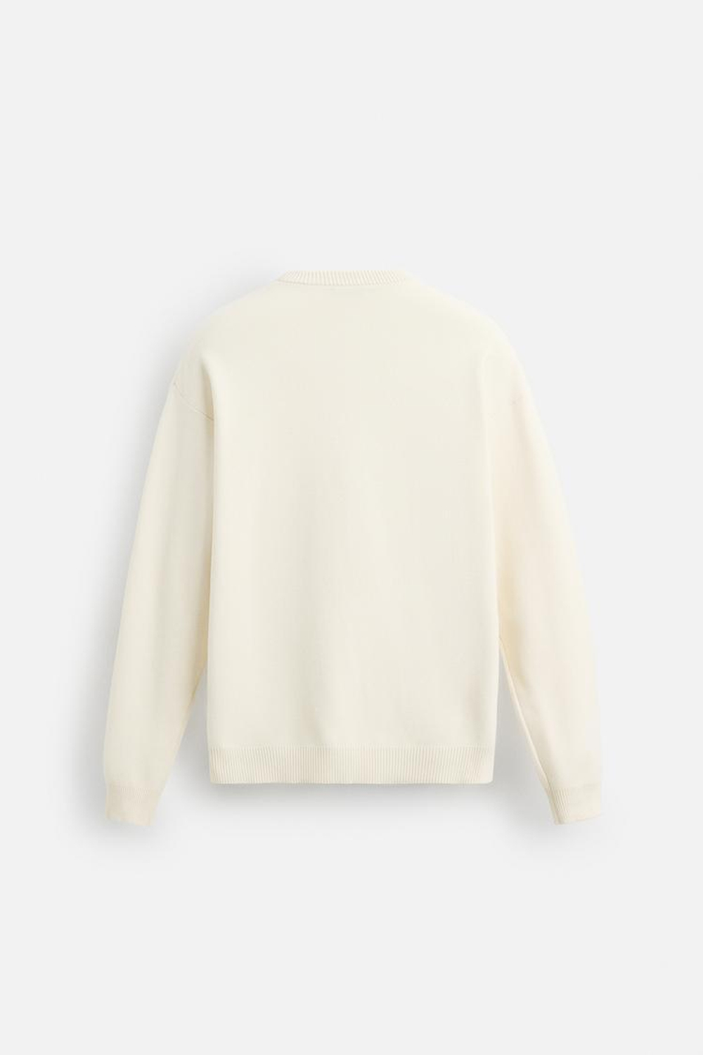 ZARA СВИТЕР ИЗ МЯГКОЙ ТКАНИ С РЕЛЬЕФНЫМ УЗОРОМ, ЖЕЛТОВАТО-БЕЛЫЙ