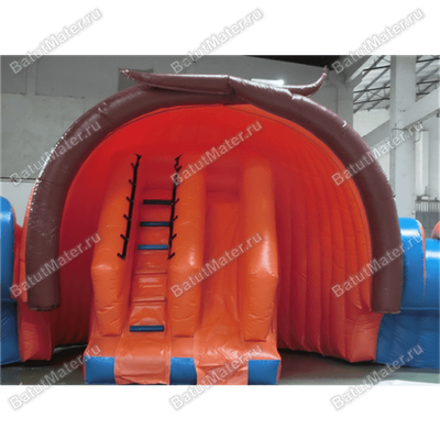 Коммерческий надувной батут с крышей "Рожок"