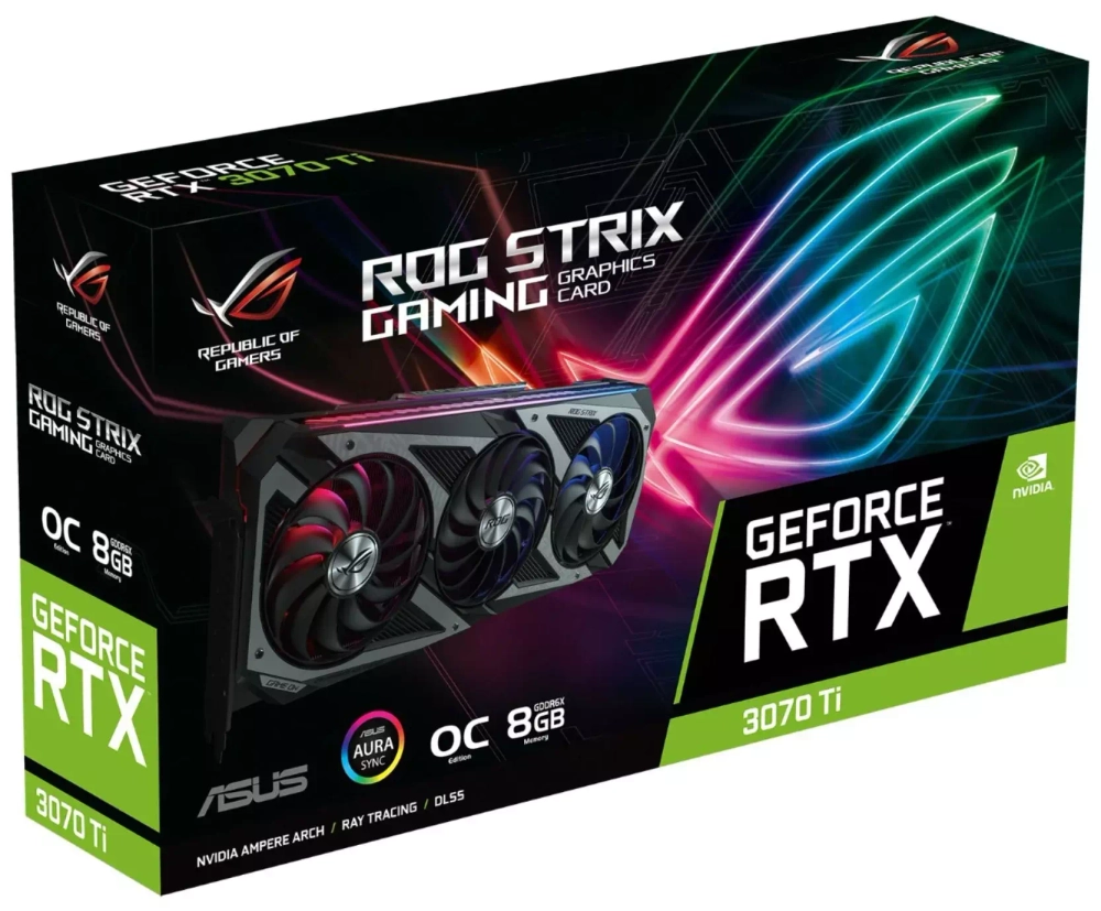 Видеокарта ASUS ROG Strix GeForce RTX 3070 Ti 8GB (ROG-STRIX-RTX3070TI-O8G-GAMING), Retail
