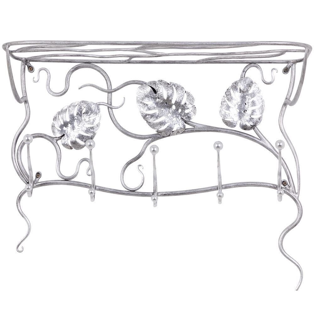 Вешалка настенная Monstera Deliciosa (Монстера) Античное серебро