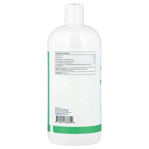 Nutricost, Pets, жир дикого аляскинского лосося, для собак и кошек, для всех возрастов, 946 мл (32 жидк. Унции)