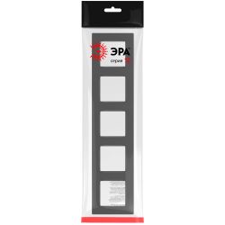 Рамка для розеток и выключателей ЭРА Серия 12 12-5205-12 на 5 поста, Классик, графит