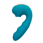 Голубой вибратор Tara с вакуумной стимуляцией и функцией постукивания (Цвет: голубой)