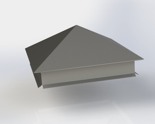 Зонт на трубу 52*52 см оцинкованный