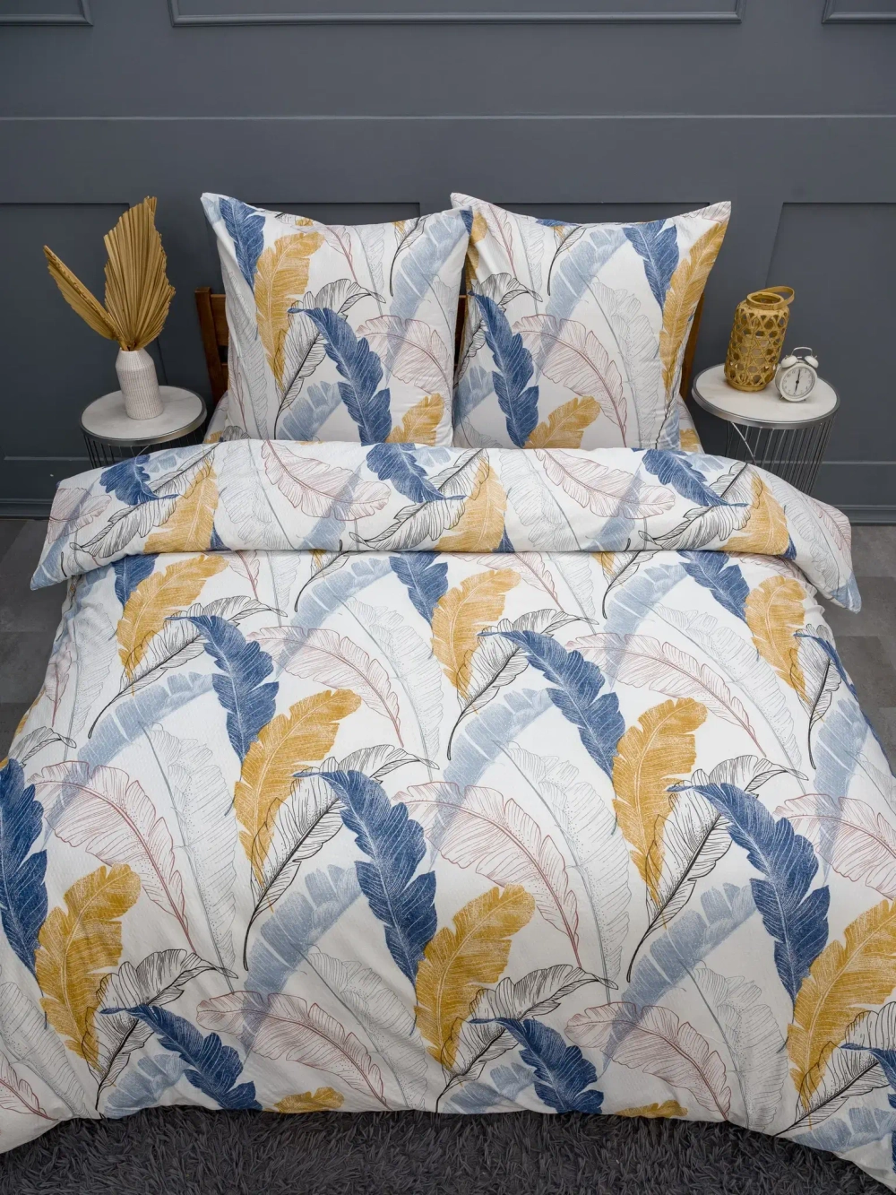 Постельное белье 1,5 креп Павлина Жанет Разноцветные перья