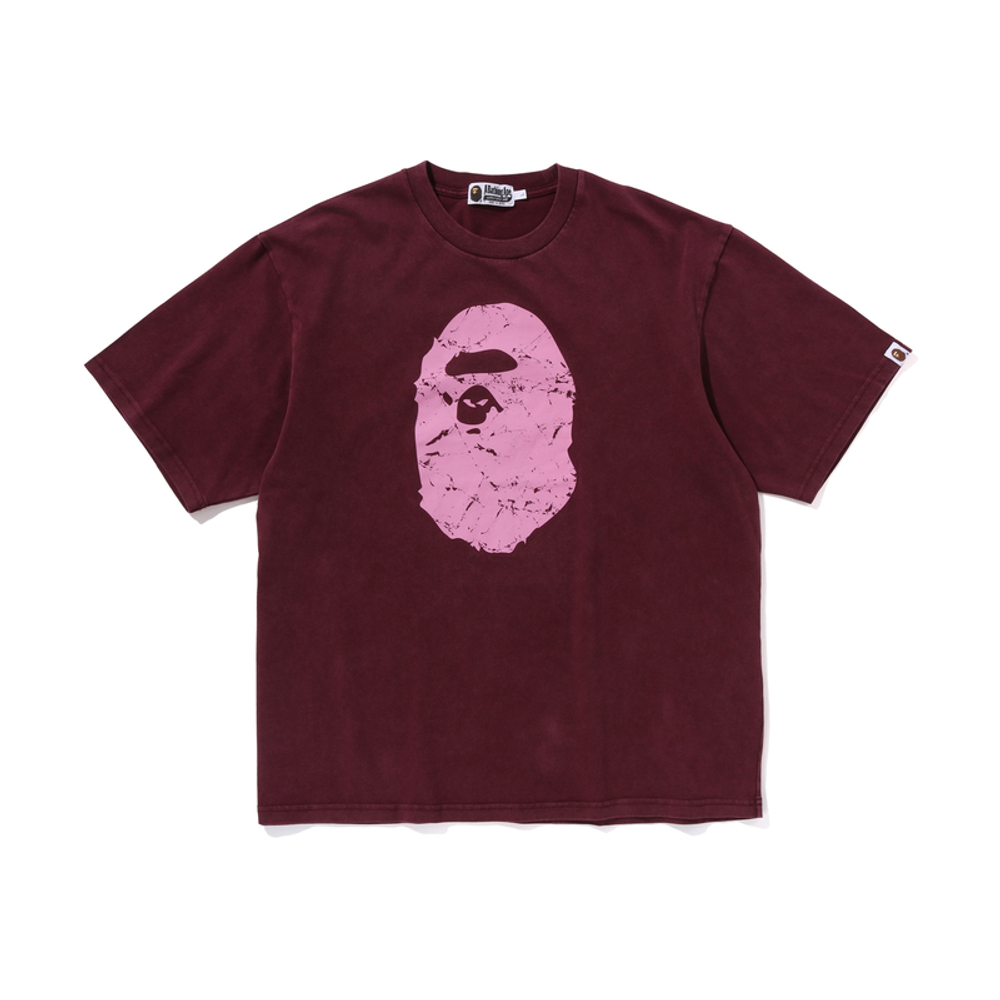 A Bathing Ape Bathing Ape Heavy Washed Ape Head Футболка бордовый BDX