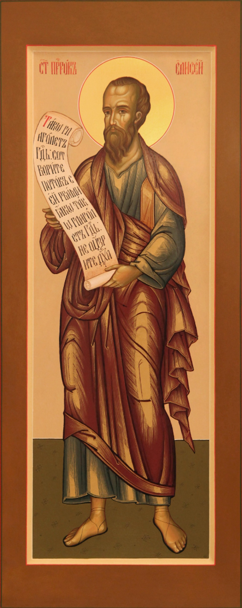 Икона святой пророк Елисей на дереве на левкасе мастерская Иконный Дом