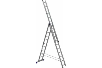 Лестница трехсекционная "АЛЮМЕТ" 11-и ступенчатая алюминиевая (5311)