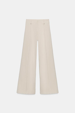 ZARA ДЖИНСЫ WIDE LEG С ВЫСОКОЙ ПОСАДКОЙ — ZW COLLECTION, ПЕСОЧНЫЙ