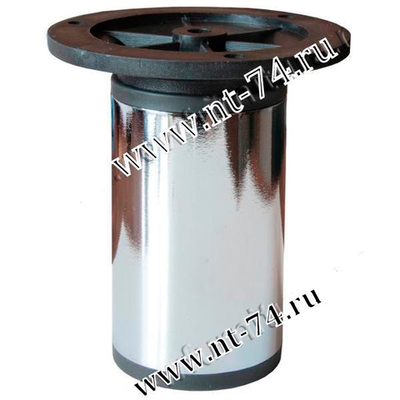 Опора регулируемая h=100мм d=50мм хром метал с круглой площадкой (16283)