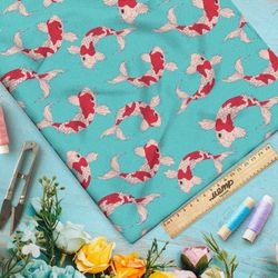 Ткань оксфорд 210 японские карпы