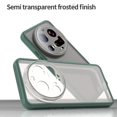 Защитный чехол с зелеными рамками для Xiaomi 15 Ultra, задняя крышка тонированная прозрачная
