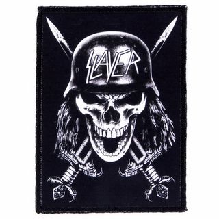 Нашивка спиновая Slayer череп в каске (295)