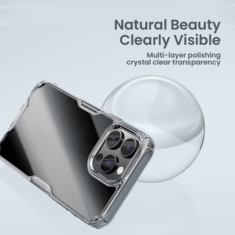 Прозрачный чехол от Nillkin для смартфона iPhone 16 Pro Max, серия Nature TPU Pro Case