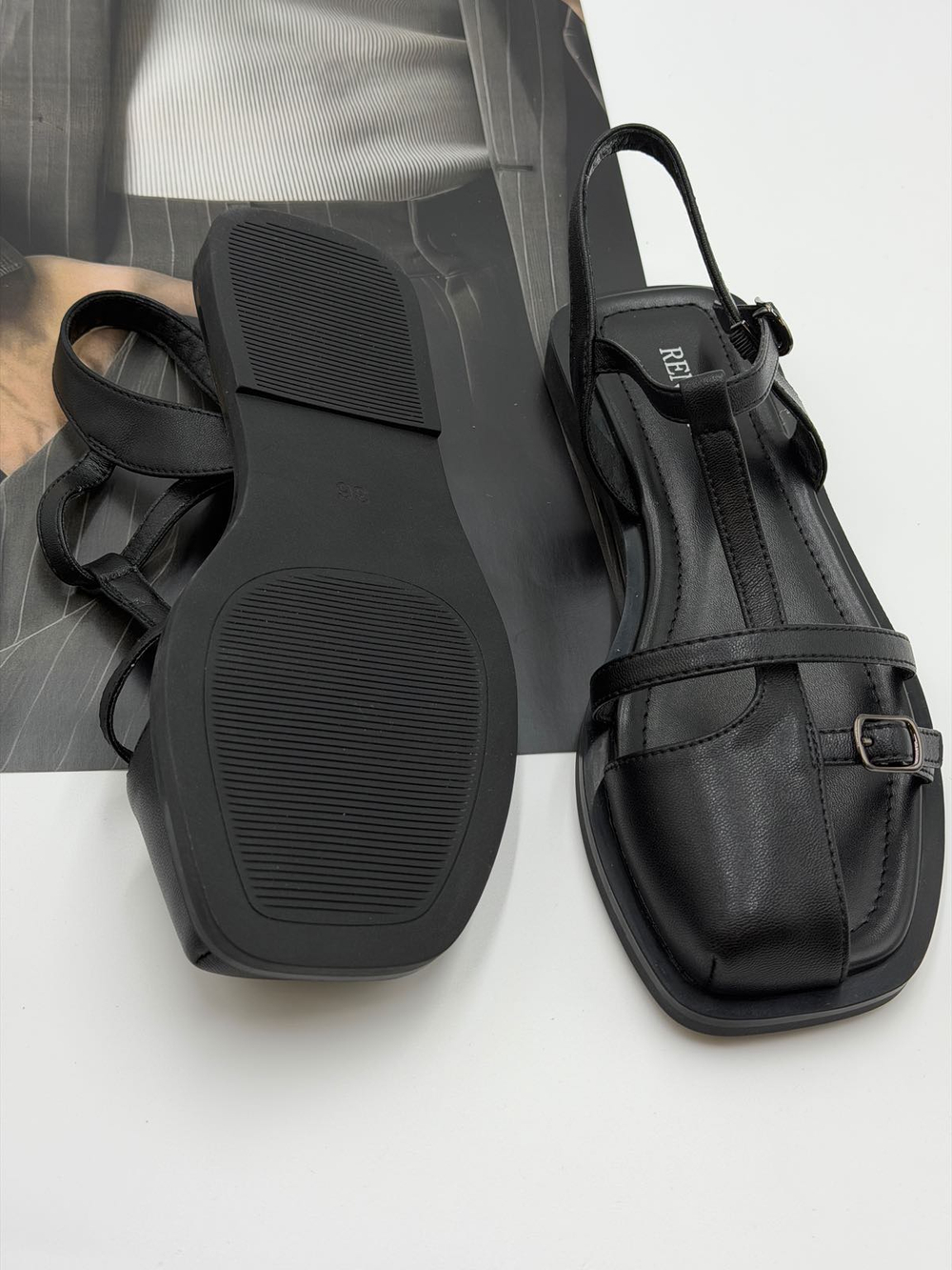 Босоножки женские натуральная кожа арт. PEAL 31-3 цвет "чёрный"