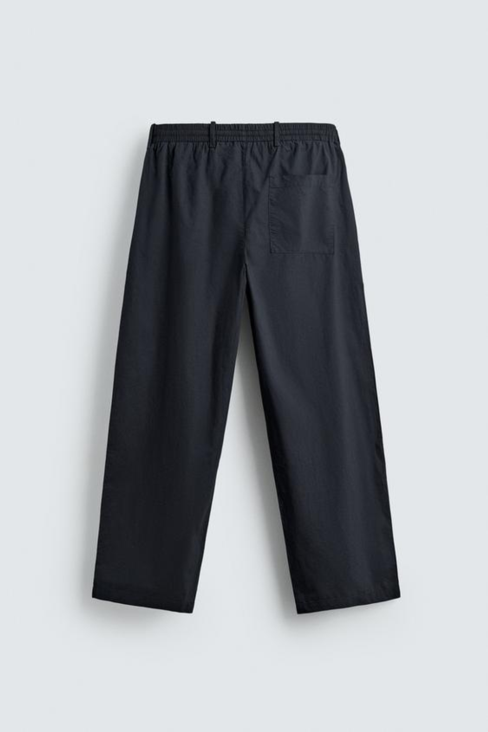 ZARA БРЮКИ STRAIGHT FIT ИЗ ПОПЛИНА, МОРСКОЙ СИНИЙ