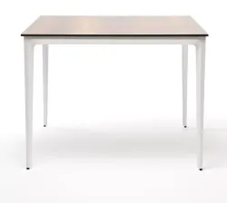 "Малага" обеденный стол из HPL 90х90см, цвет "дуб", каркас белый