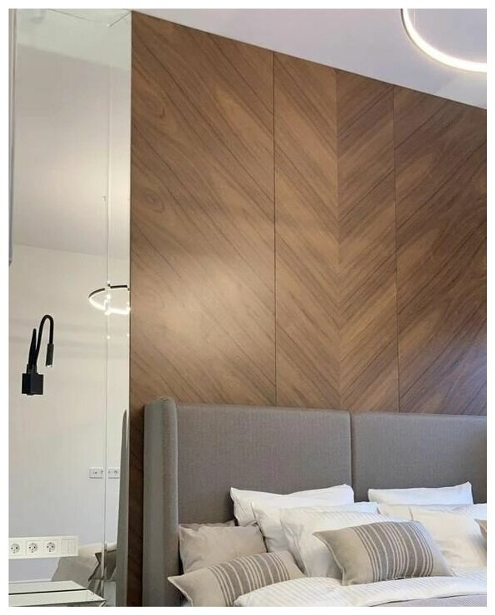 МДФ панель в шпоне Дуба с диагональным направлением