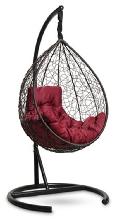 Подвесное кресло Sevilla comfort (Коричневый/Бордовая подушка)