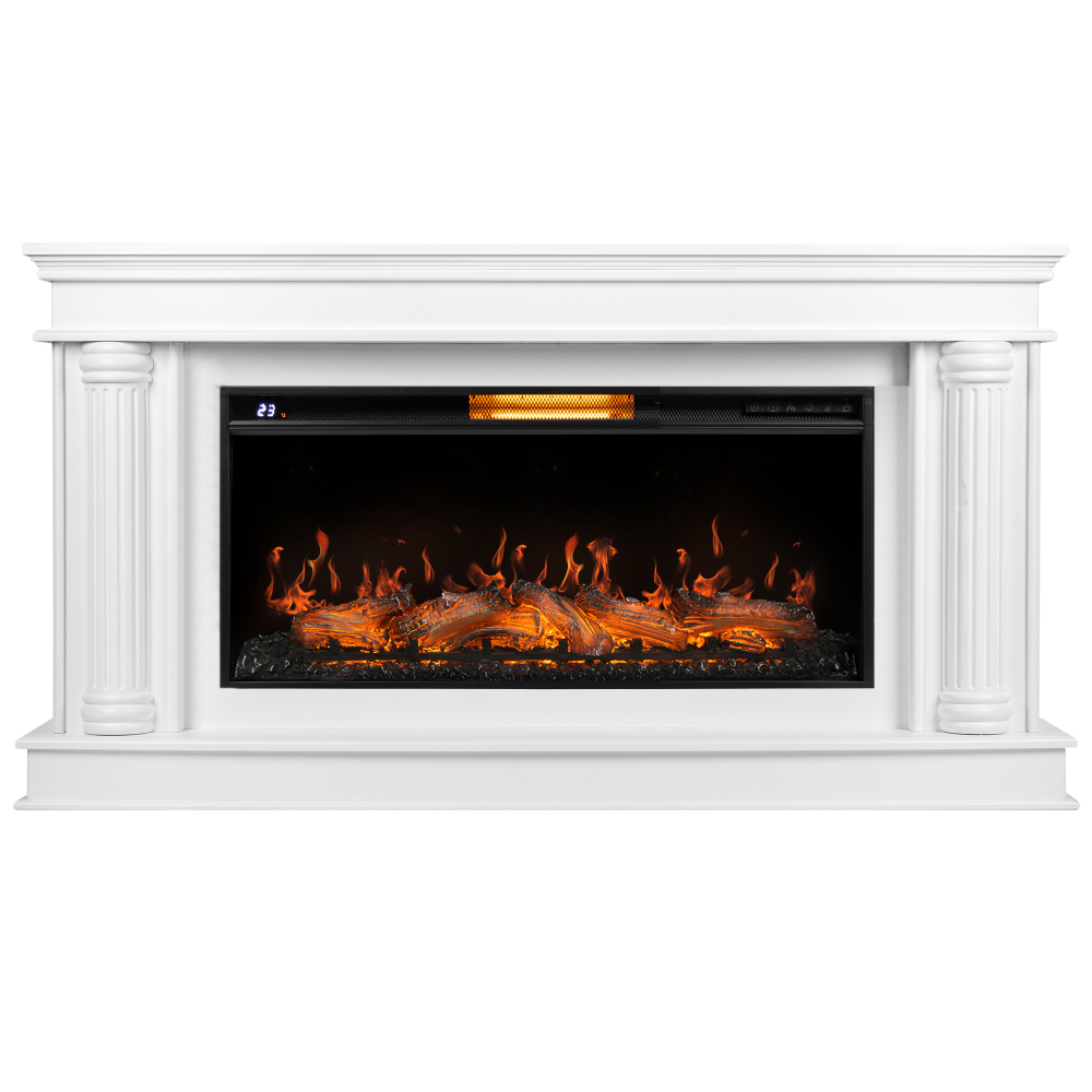 Каминокомплект: Очаг Royal Thermo Aurora RTFP/P-AR40LS, портал Olympia 42/40/36, белый