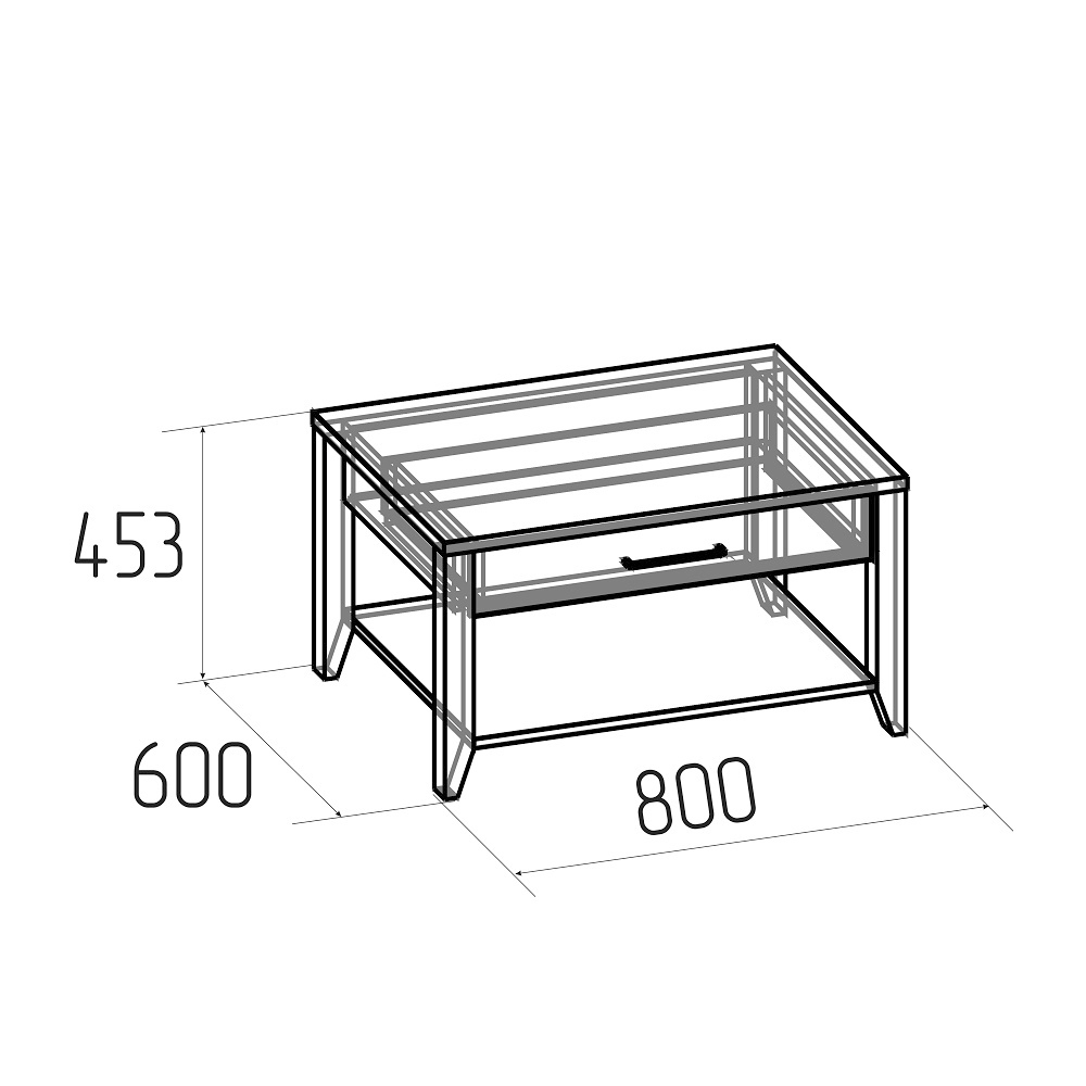 Столик журнальный Аурелио 16, антрацит