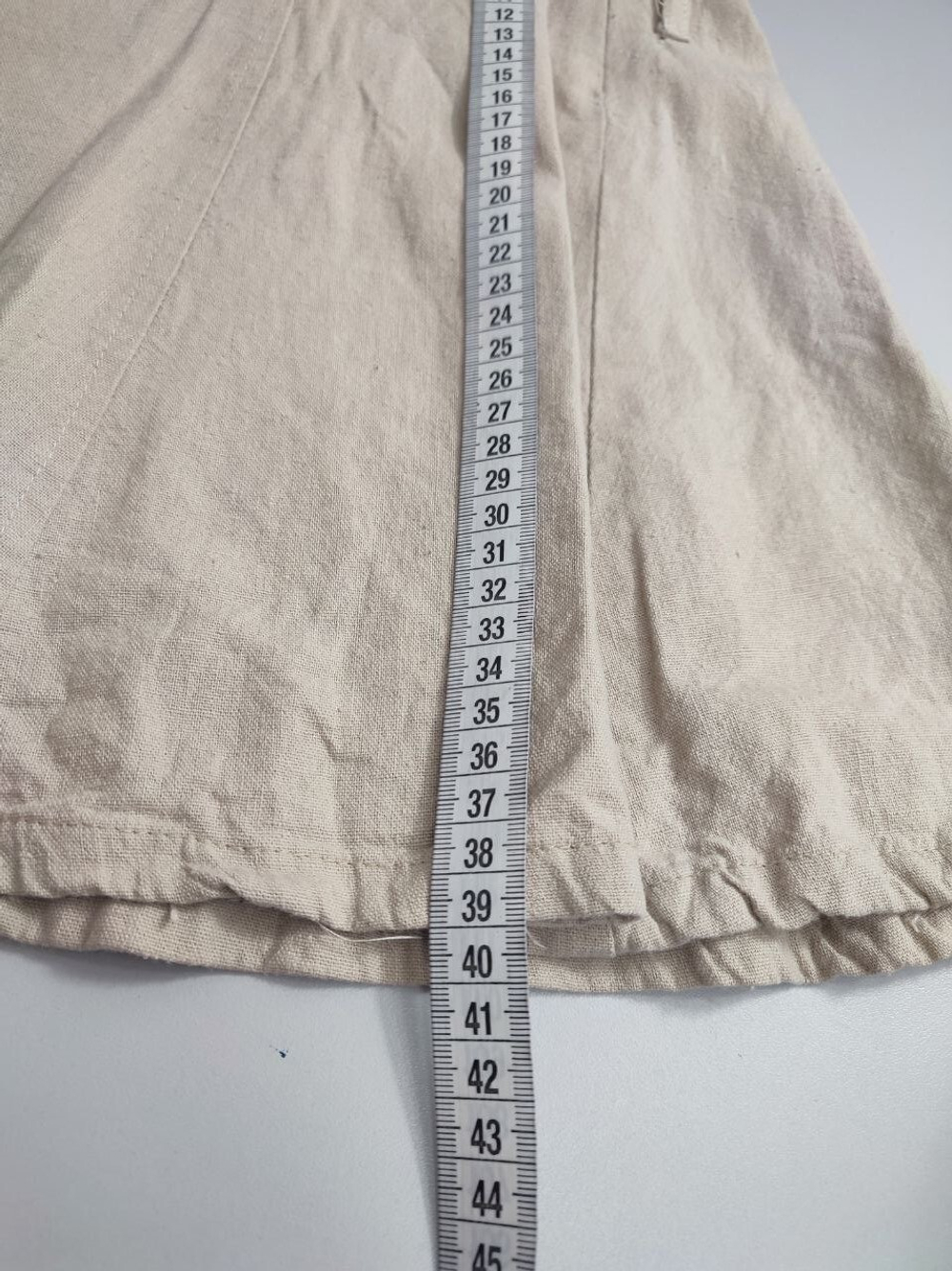 Юбка из хлопка и льна мини 40 размер