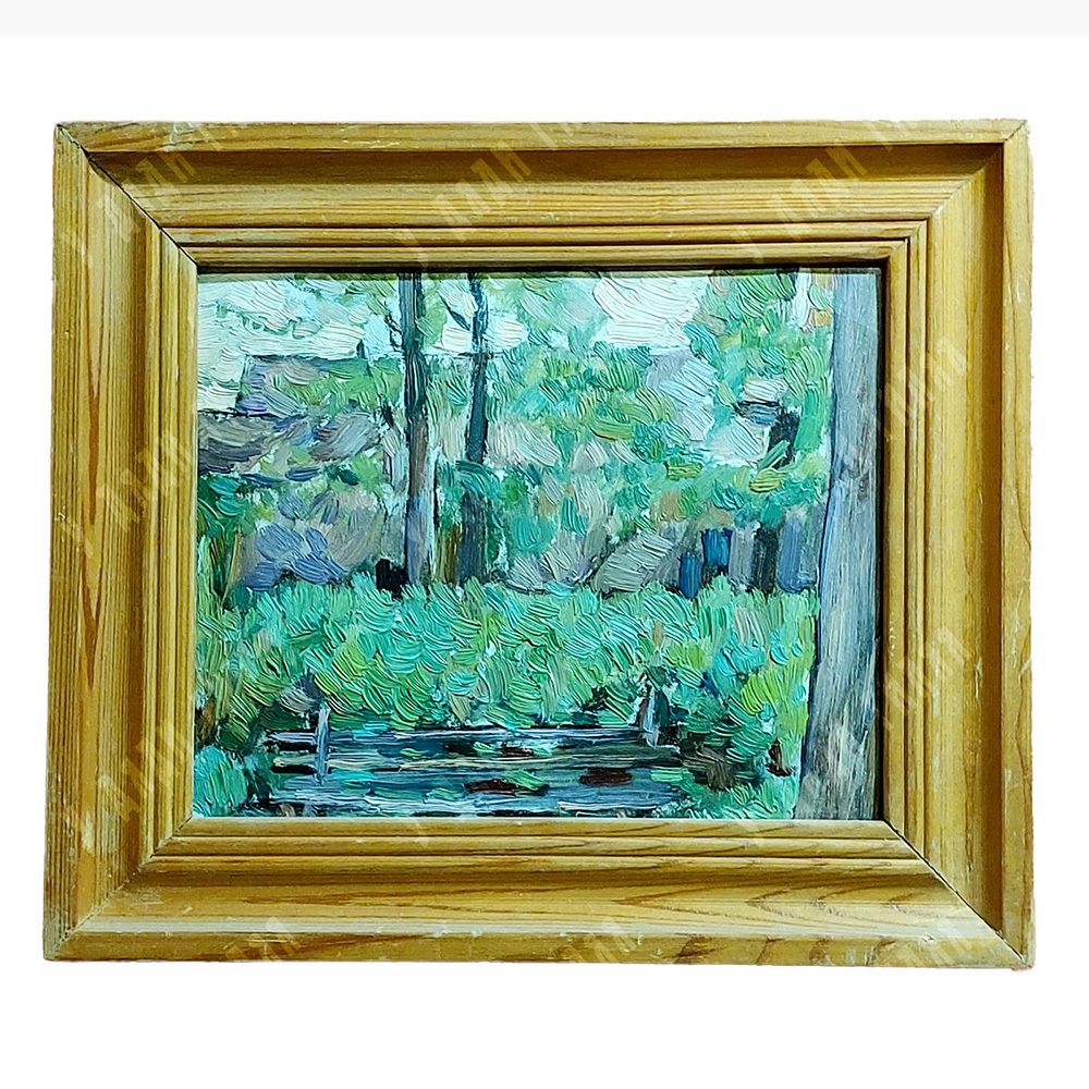 Динес Ю. С. Русское поле. Этюд. Картон, масло. 1950 г.