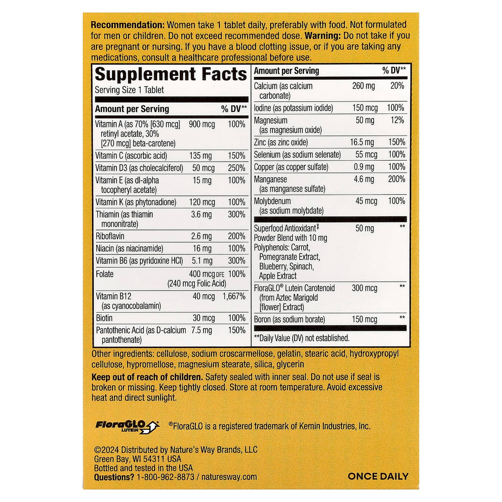 Nature's Way, Alive!®, комплекс мультивитаминов для женщин старше 50 лет, 50 таблеток