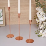 Подсвечники «SUNSHINE» 23 /28/32 см (набор 3 шт), Розовое золото