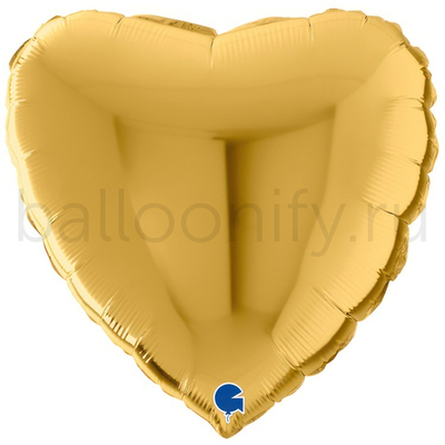 Фольгированная фигура, сердце, 22"/56СМ Металлик Gold 5