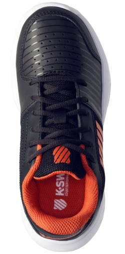 Детские теннисные кроссовки K-Swiss Court Express Omni - jet black/spicy orange/white