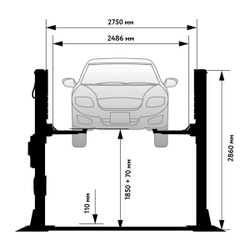 WDK-522E/220 Подъемник двухстоечный с нижней синхронизацией 4 тонны, электр. разбл., 220В