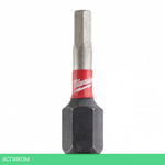 Бита Milwaukee Shockwave Hex3 25 мм 2шт (4932430894)