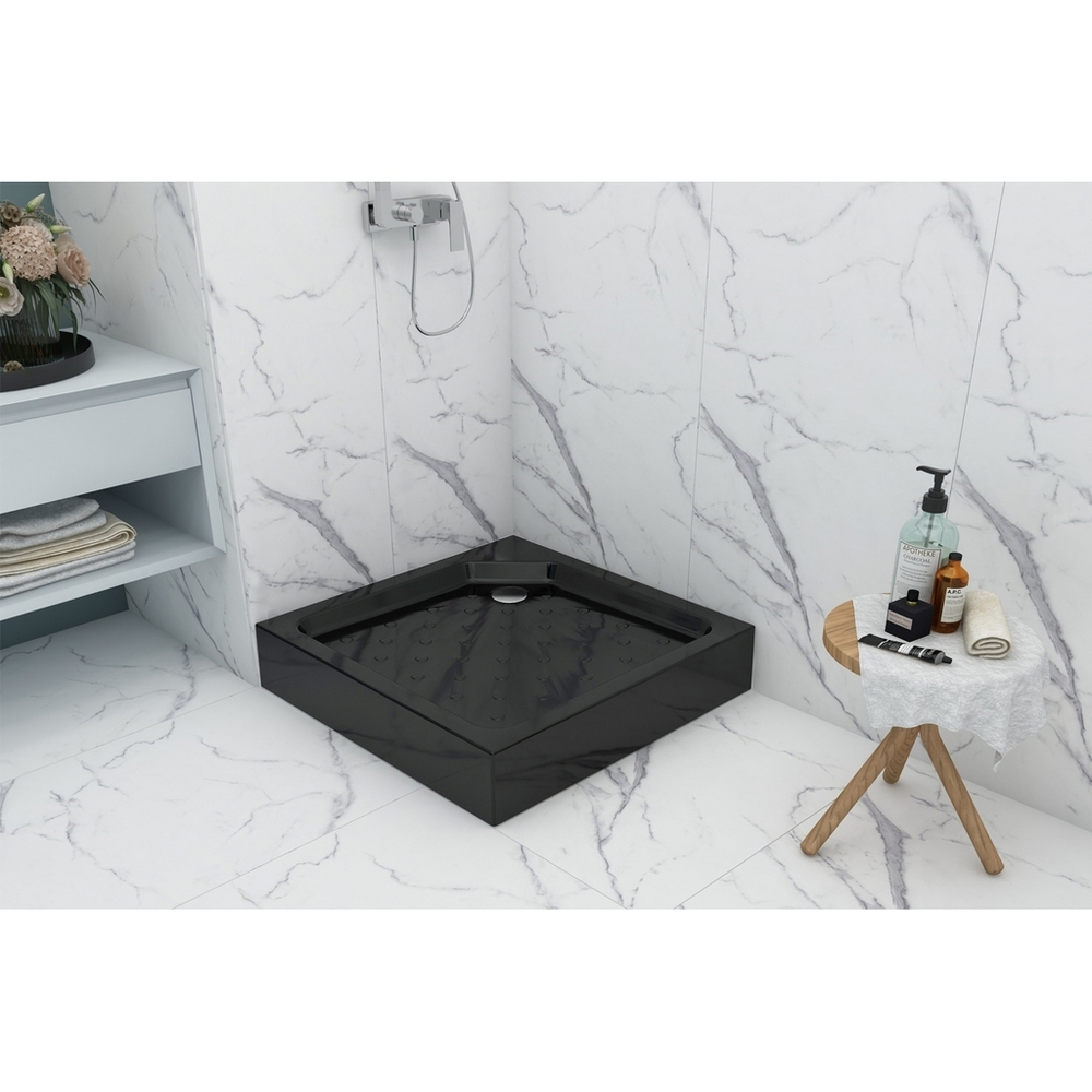 Поддон квадрат  0,9*0,9*0,06 "Universal N"акрил d 90 (каркас+экран) выс.16 см BLACK