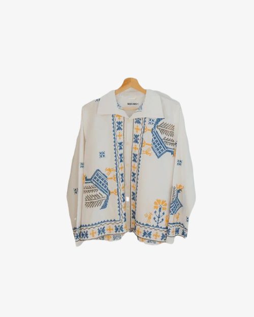 Рубашка Soeurs с птицами 2 белая