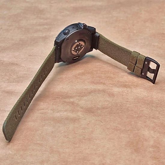 Ремешок нейлоновый 22 мм жакардовое плетение для Garmin MARQ / Epix / Fenix (47 мм)(Армейский зеленый)