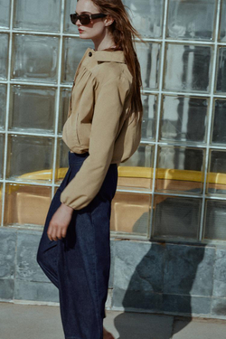 ZARA КУРТКА С МНОЖЕСТВОМ КАРМАНОВ, ЖЕЛТОВАТО-БЕЛЫЙ ОБЪЕМНАЯ КУРТКА, РЫЖЕВАТО-КОРИЧНЕВЫЙ