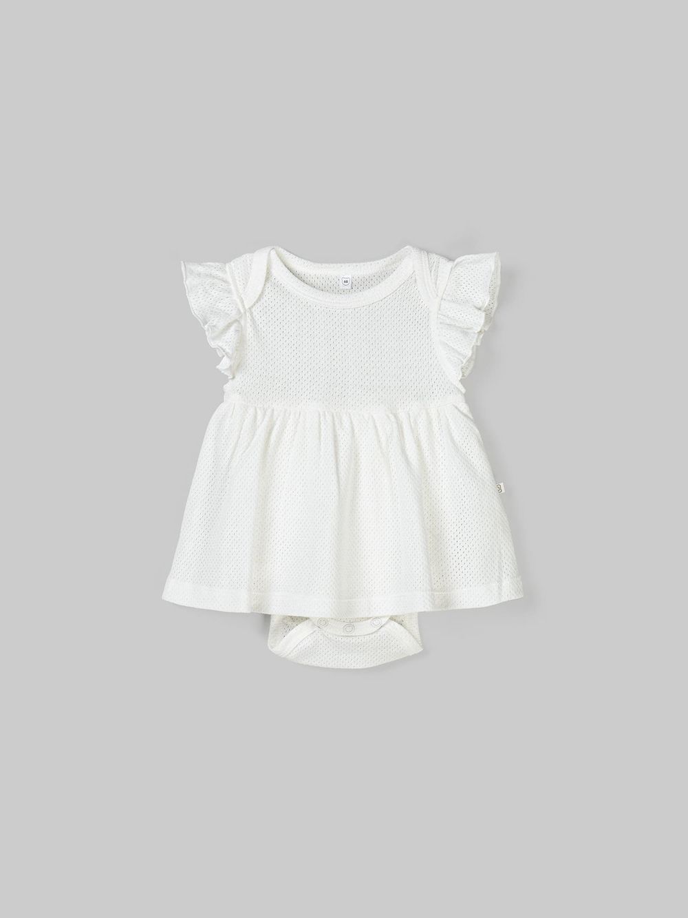 Платье-боди с крылышками "Молоко" из ажурного хлопка 0+