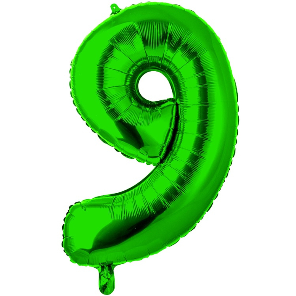 Шар фольгированный Цифра 9 66 см (Зеленый)