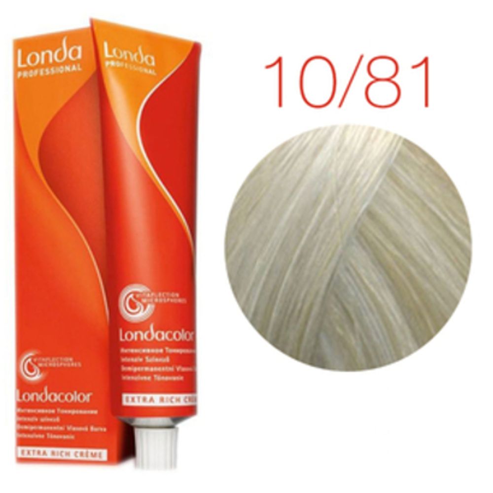 Londa Color инт.тонирование, 10/81 яркий блонд перламутрово-пепельный, 60мл