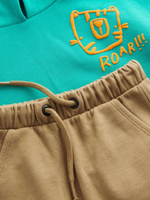 Толстовка с капюшоном и джоггеры карго в комплекте для мальчика Next B65-973, Зеленый, Песочный