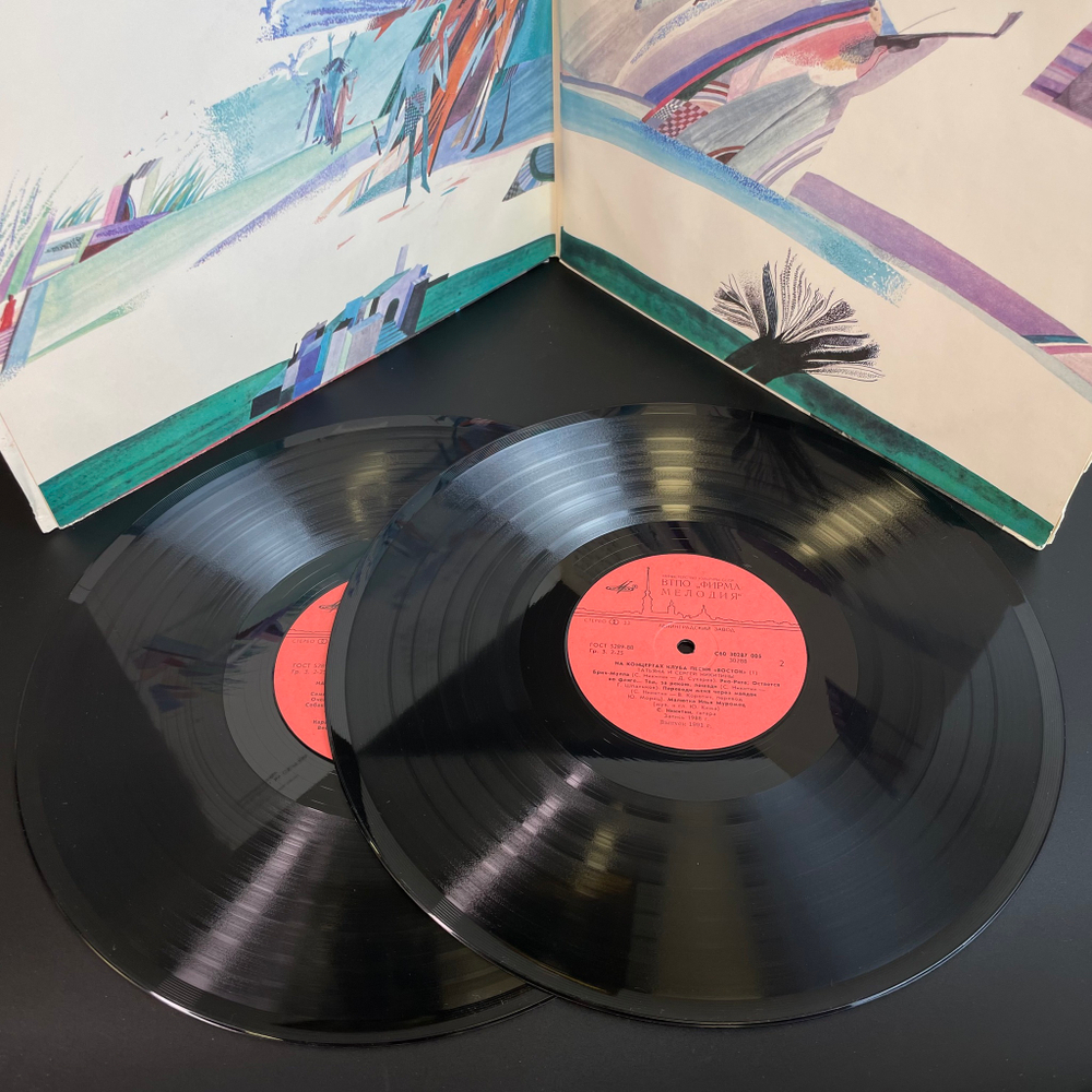 2 LP Татьяна и Сергей Никитины C концертов клуба Восток. Комплект из 2 пластинок. Виниловые пластинки 12 дюймов. Мелодия СССР 1990 год.