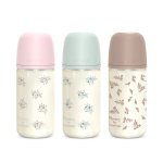 Стеклянная бутылочка для кормления Suavinex Poetry SX PRO 240 мл, средний поток, 3 мес+, розовая