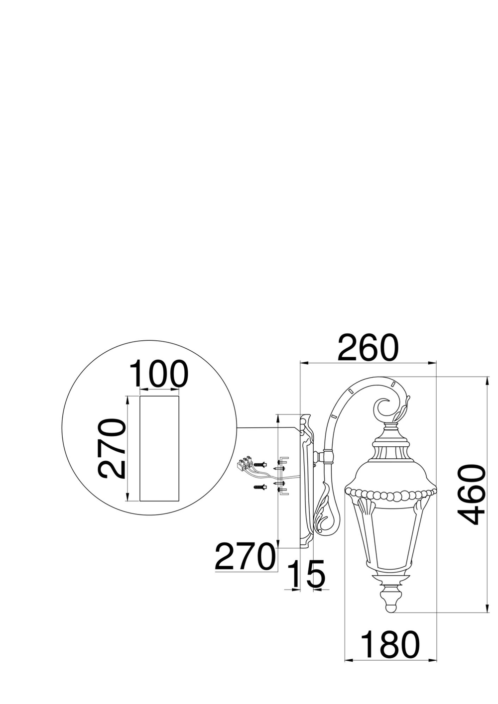 Уличный настенный светильник Outdoor O029WL-01BZ