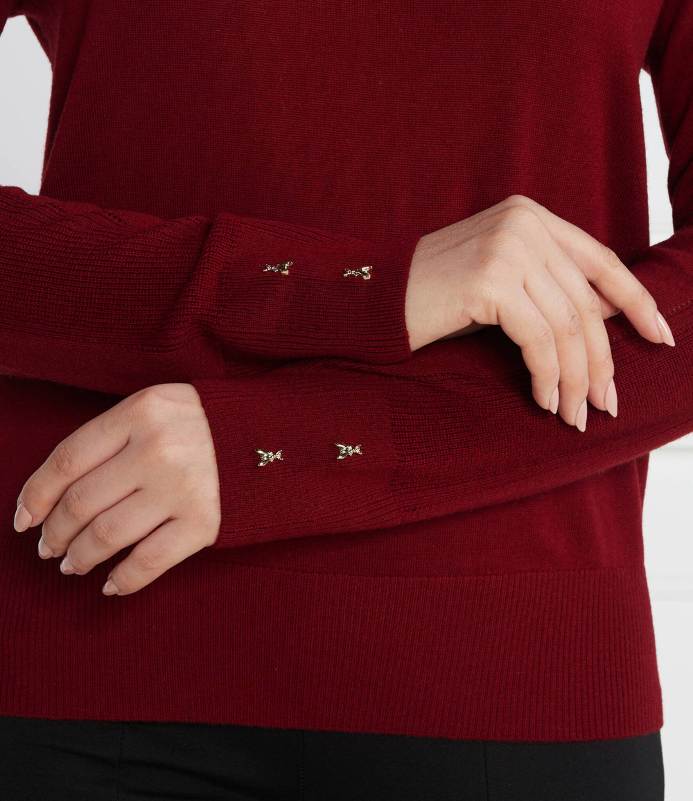 Хлопковый свитер Patrizia Pepe - бордовый(8K0153 KM36)