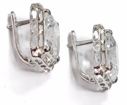 Ювелирные серьги из серебра 925 пробы с фианитами